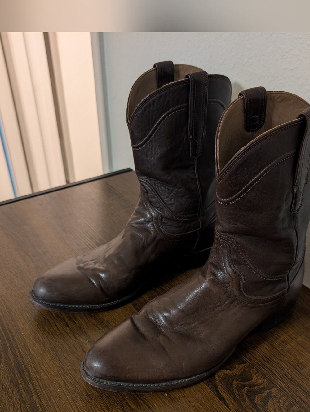 Tecovas The Earl Mens Size US 13 D Cafe Brown Goat Leather Western Roper Boots